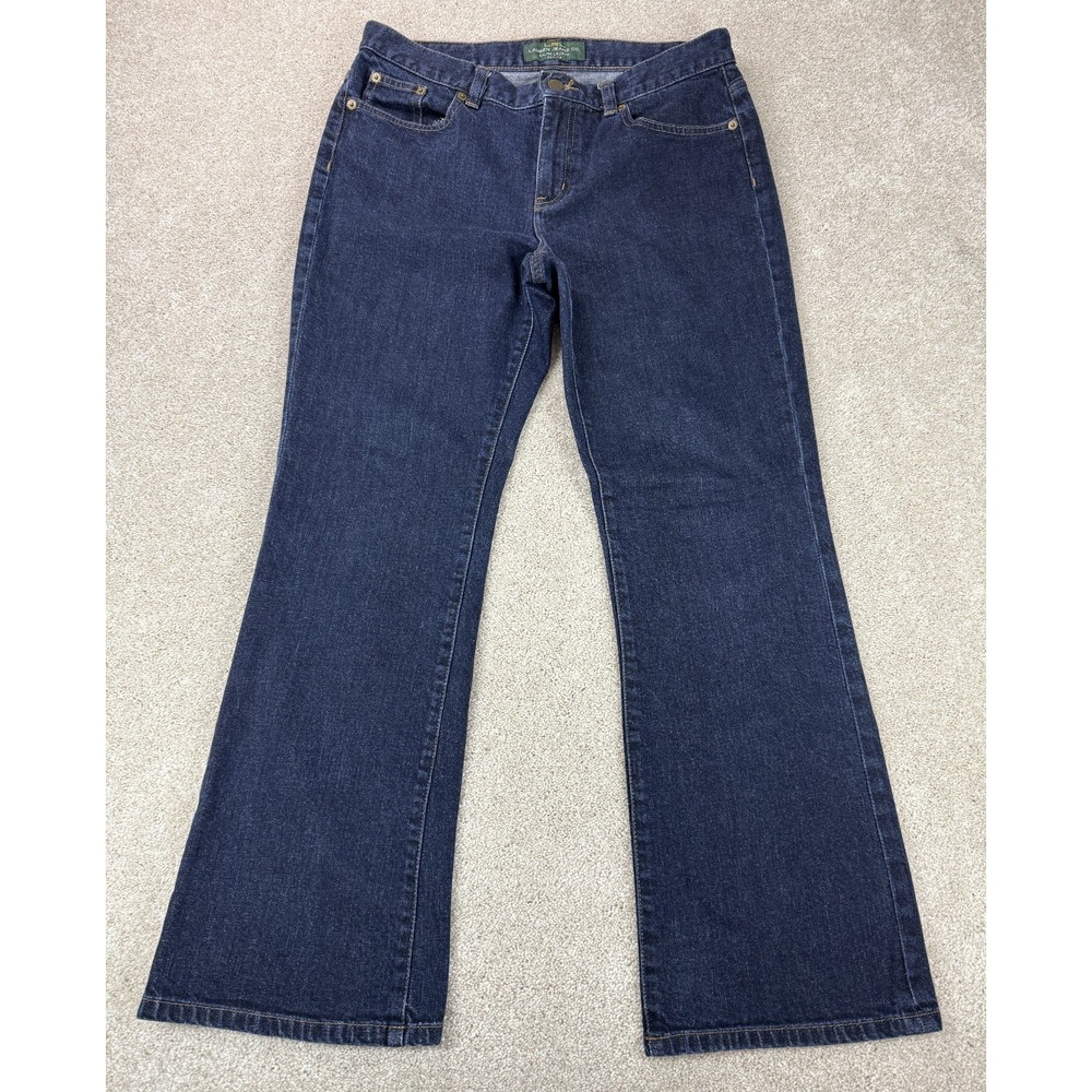 Polo Ralph Lauren Jeans Women's Petite 8P Bootcut Blue Denim Flap Pockets Logo